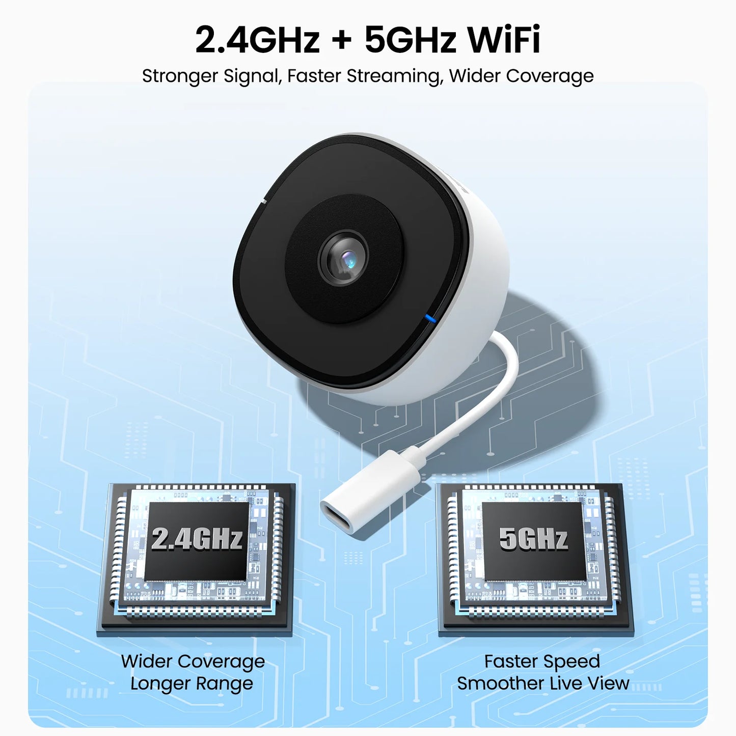 2K Window Camera WiFi Indoor Cameras For Home Security Full Color Night Vision Two-Way Audio Motion Detection