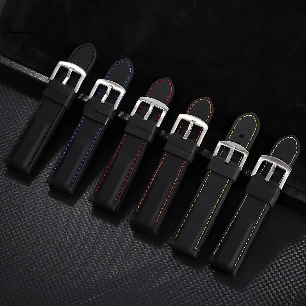 Band 18mm 20mm 22mm 24mm Wristabnd for Bracelet Soft Silicone Watch Strap Men Women Sport Waterproof Belt