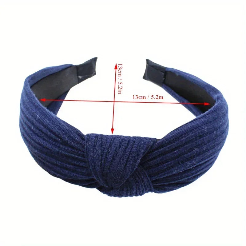 Knitted Knotted Solid Wide Headbands Women Girls New Fashion Hair Hoop Simple Cross Knot Hairbands Headwear Hair Accessories