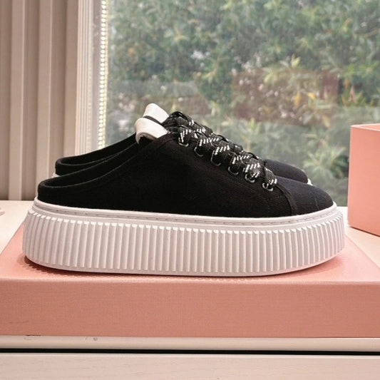 Spring Summer New Women's Genuine Leather Thick Sole Plain Color Letter Print Cookie Sneakers Casual All-Matching White Shoes
