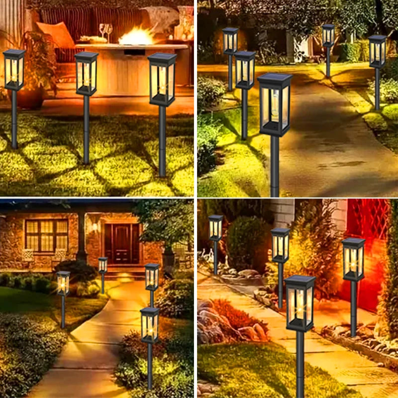 4/6 PCS Solar Pathway Light Outdoor Auto On/Off at Dusk Outdoor Waterproof Solar Lamp Garden Yard Patio Walkway Driveway Camping Decor Landscape Lighting Utomatic Pathway Lighting