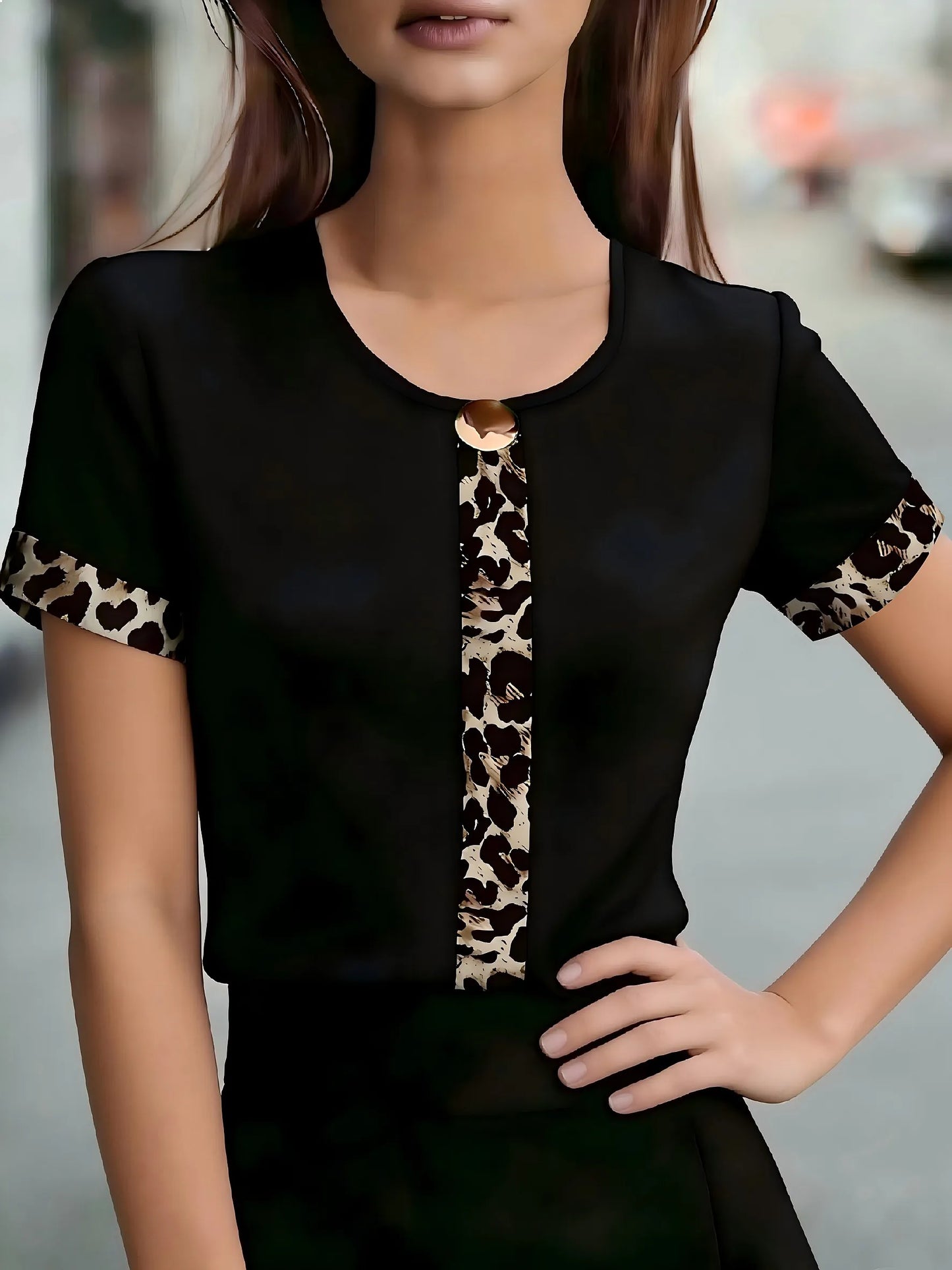 Temperament Loose Woman Shirt Fashion Casual Blouse Elegant Short Sleeve Holiday Weekend Top
