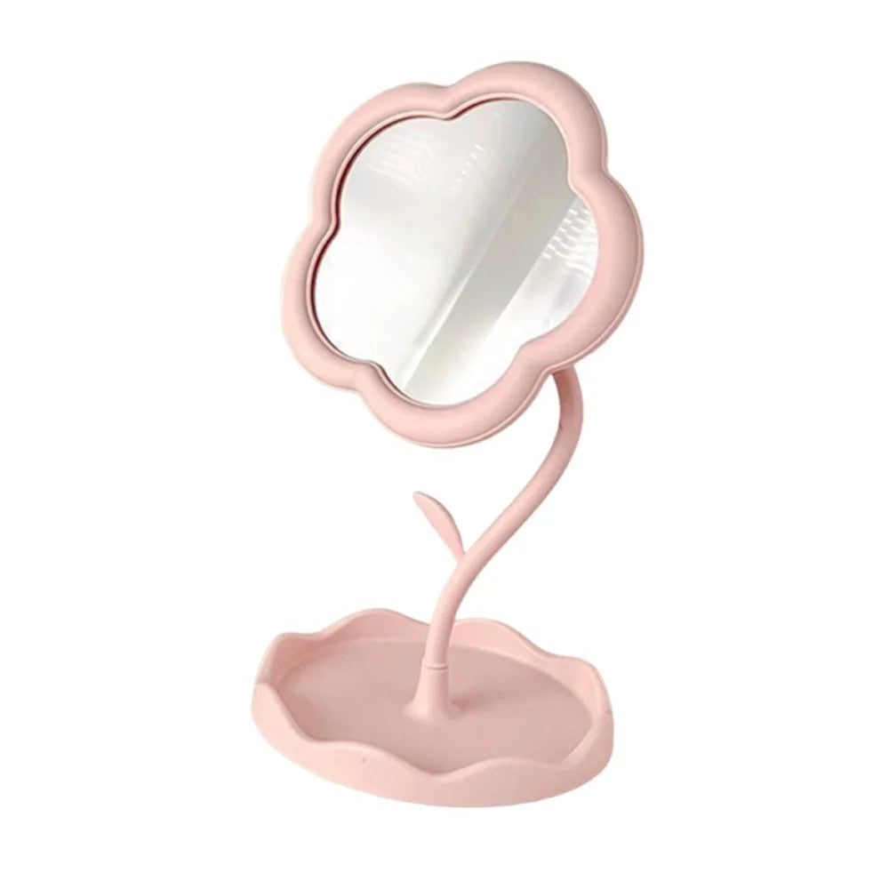Sunflower Makeup Mirror with Jewelry Storage - Cute Heart Shape, Detachable Hanging & HD Beauty Mirror