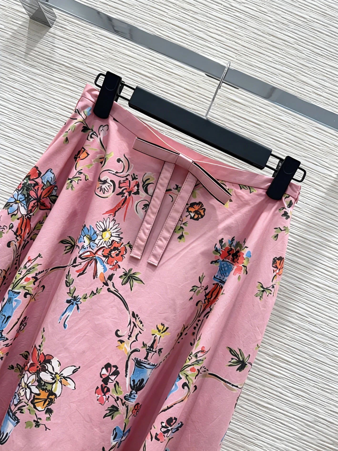 Women Pure Cotton Poplin Printed Big Swing Skirt Elegant Versatile Casual Midi Skirt