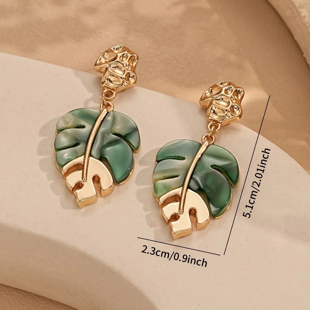 A Pair of Elegant Sweet Leaf Earrings Ladies Holiday Birthday Dates Prom Parties Vacation Shopping Everyday Commuter Accessories