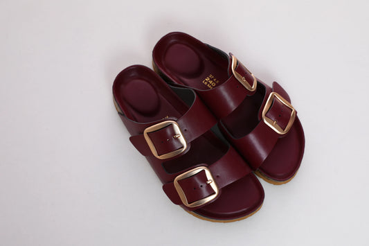SUFU Women's Summer Comfortable Slip-On Slippers with Adjustable Buckle Straps - Open-Toe PU Sandals Casual Shoes