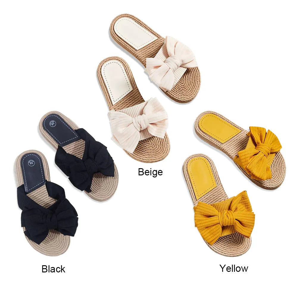 Womens Open Toe Flat Sandals Boho Summer Slippers Beach Sandals Outdoor Sandals for Women Indoor and Outdoor