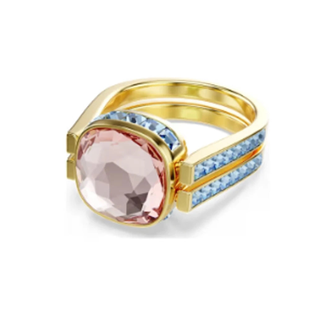 New flower pink crystal accessory romantic jewelry ring holiday party gift