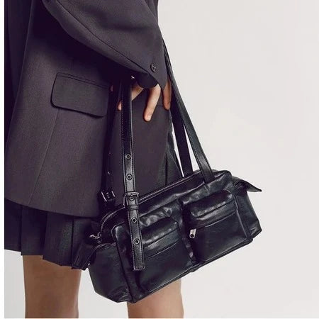 New South Korea Designer Underarm Bags for Women Luxury Handbags Purses Vintage Large Capacity Multiple Pockets Shoulder Bag