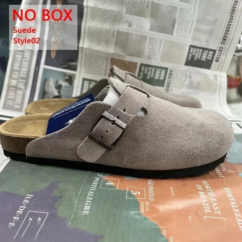 Summer Soft Footbed Suede Sandals Women And Men Fashion All-Match Couples