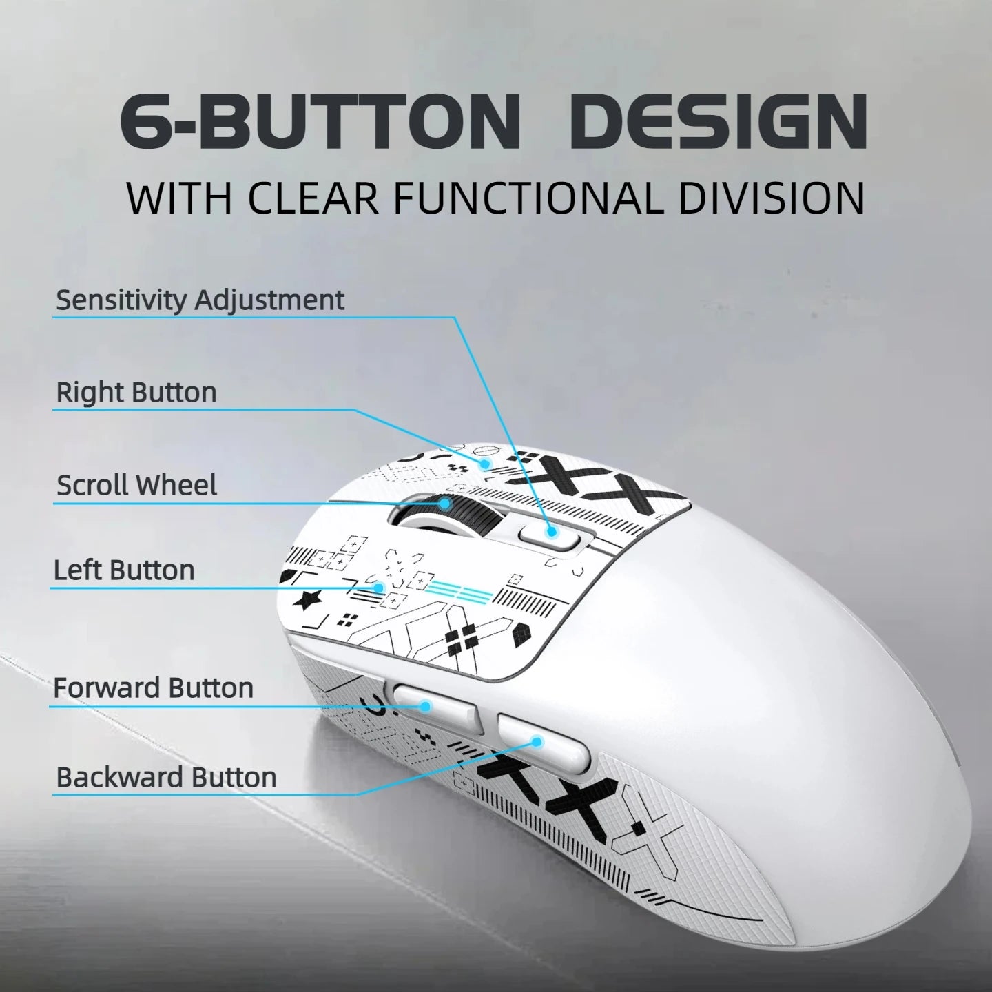 59g Ultra-Light Wireless Gaming Mouse Tri-mode 8000 DPI 1000Hz Rechargeable Ergonomic Mouse for PC Mac Laptop