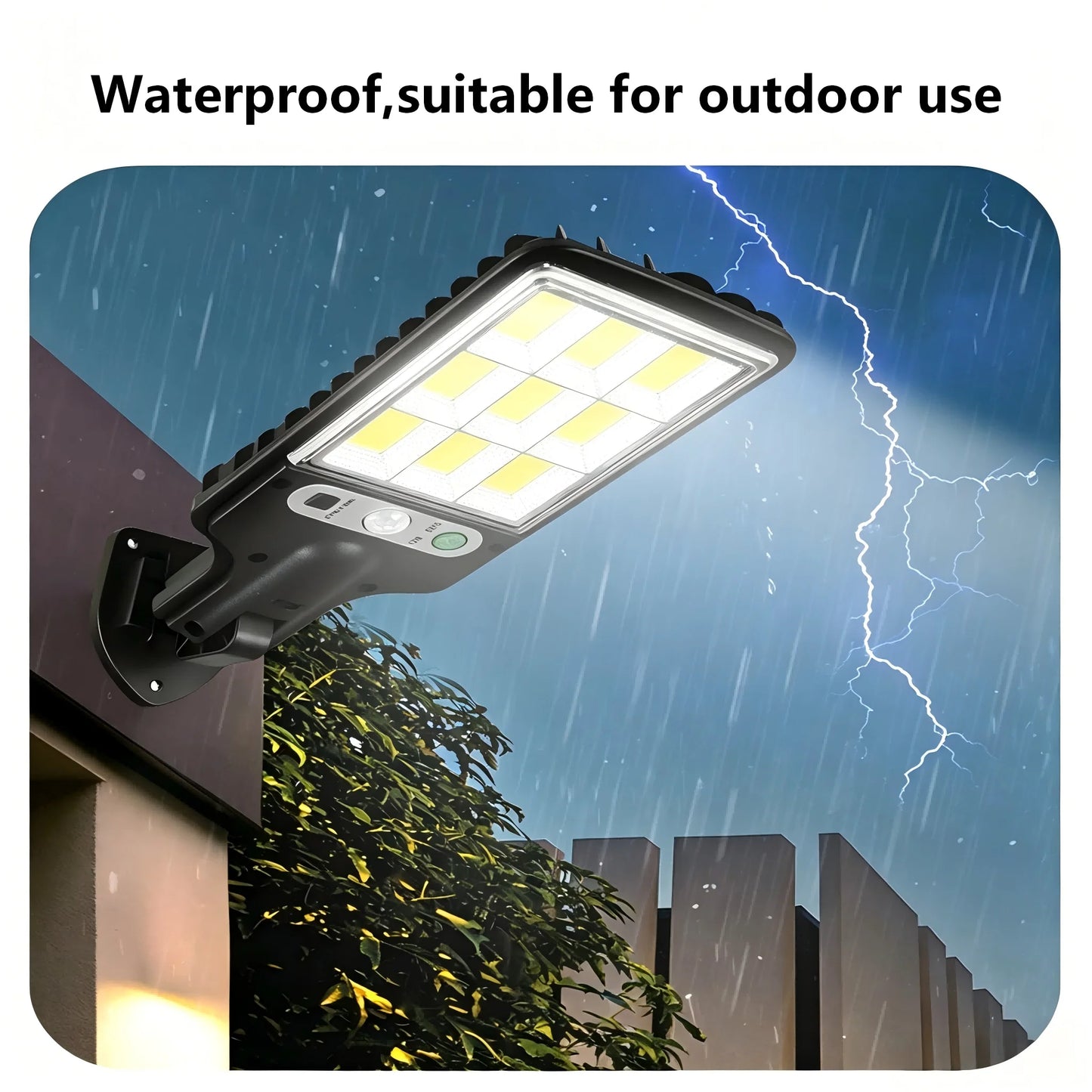 2PCS Solar LED Wall Lights Outdoor Motion Sensor Waterproof 3 Modes Garden Courtyard Garage Street Lighting