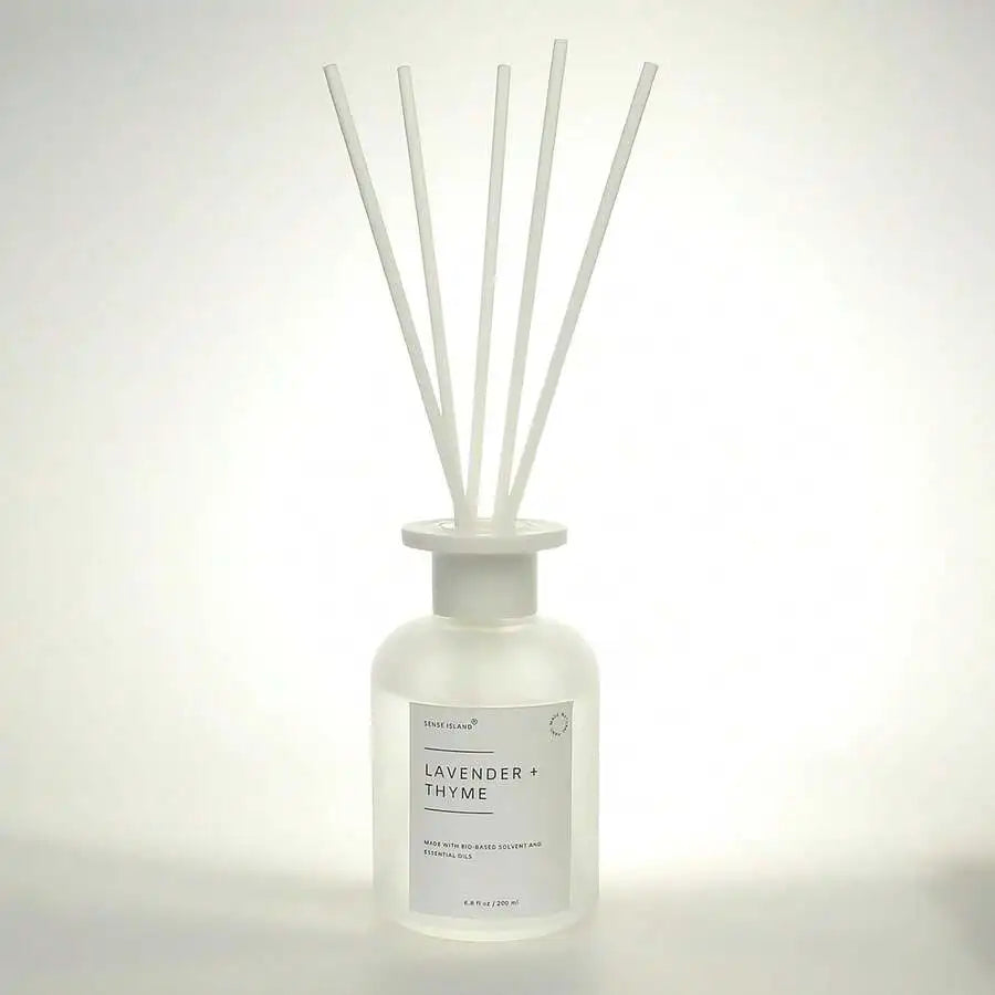 Lavender Thyme Reed Diffuser Set Long Lasting Home Fragrance With 5 Sticks 6 7oz Elegant Scented Diffuser For Bedroom And Living