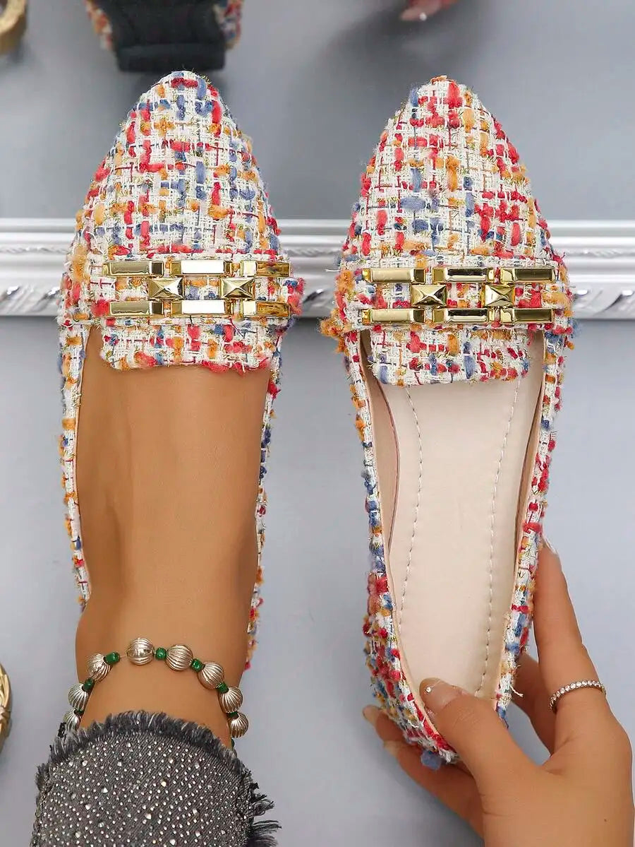 Pink Bowknot Pointed Toe Slip-On Flats For Women Comfortable Casual Summer Shoes
