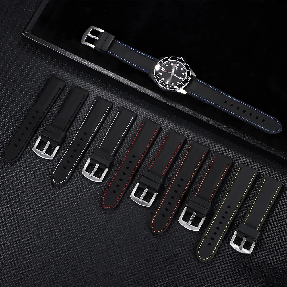 Band 18mm 20mm 22mm 24mm Wristabnd for Bracelet Soft Silicone Watch Strap Men Women Sport Waterproof Belt