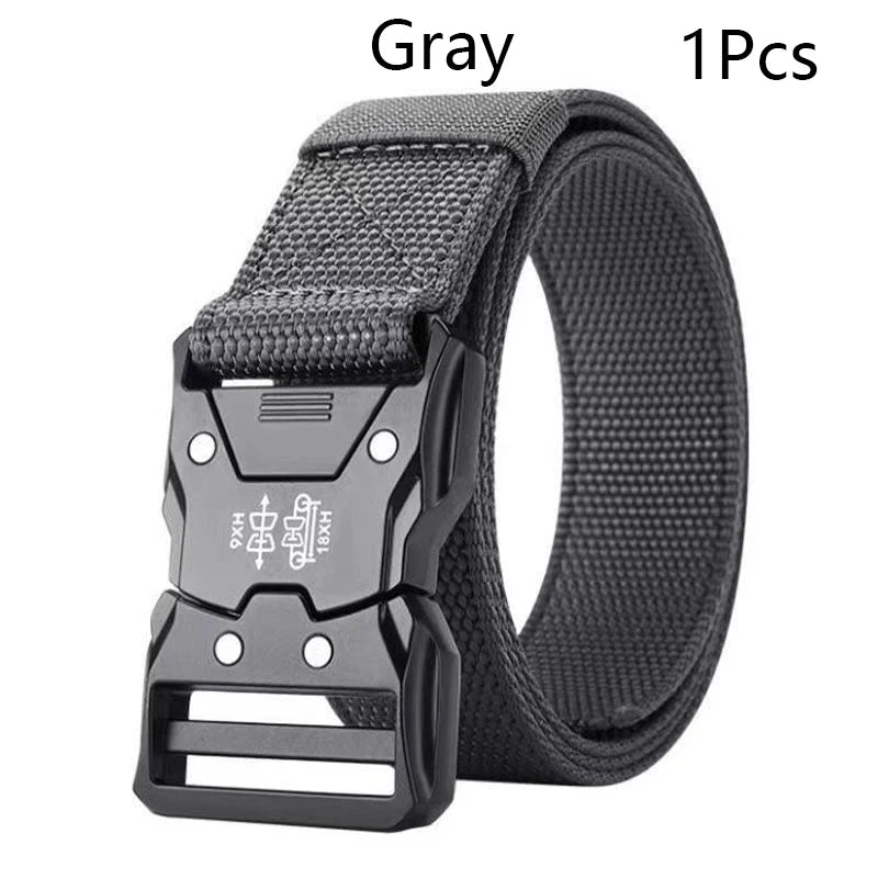 "Genuine Tactical Belt Black Quick Release Outdoor Men's Belt Buckle Quick Release Elastic Belt Sport Nylon Braided Belts for Men "