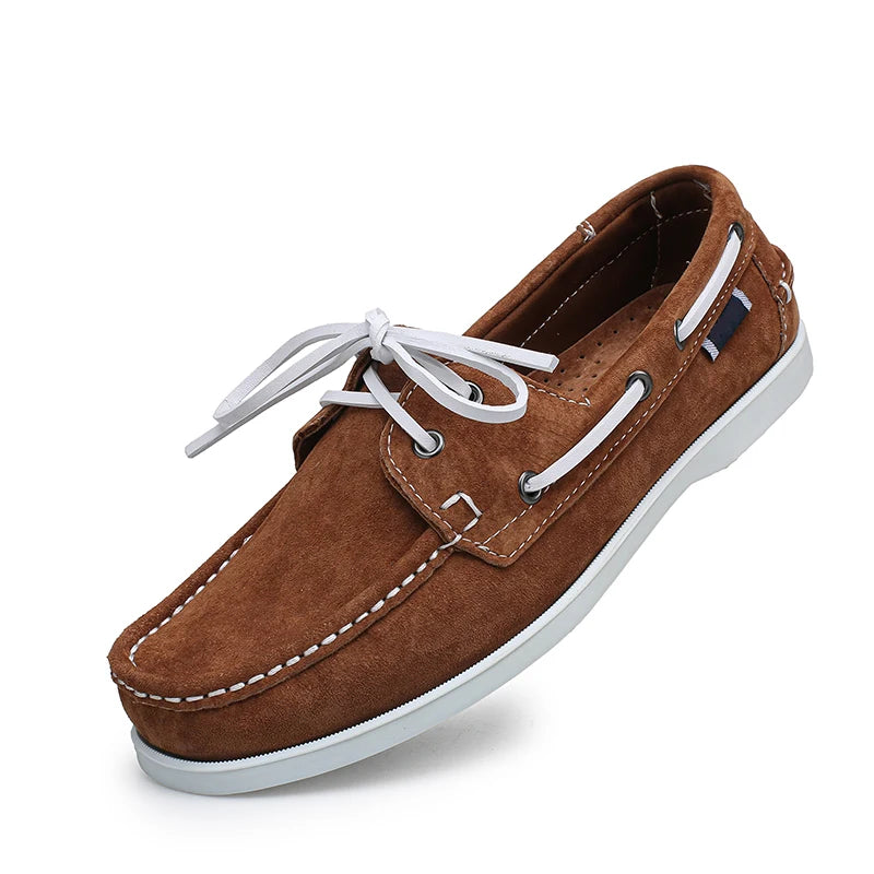 Fashion Classic Boat Shoes Men Leather Hot Sale Men's Outdoor Walking Shoes For Man Wedding Dress Shoes Lace-Up Simple Loafers